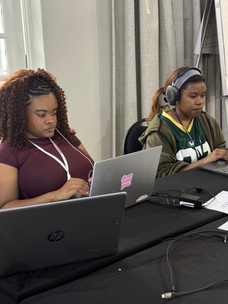 Coding at a hackathon